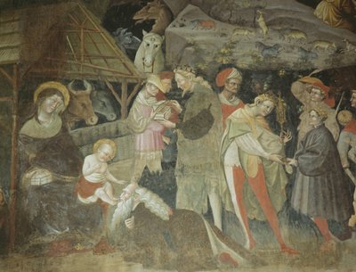 Nativity scene from the Journey of the Magi Cycle, Bolognini Chapel, c.1420 by Giovanni da Modena